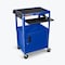 Luxor Adjustable-Height Steel AV Cart with Pullout Keyboard Tray and Cabinet AVJ42KBC-RB - alternate 2